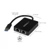 StarTech.com USB 3.0 į dviejų prievadų Gigabit Ethernet adapterį NIC su USB prievadu