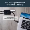 StarTech.com USB 3.0 į dviejų prievadų Gigabit Ethernet adapterį NIC su USB prievadu