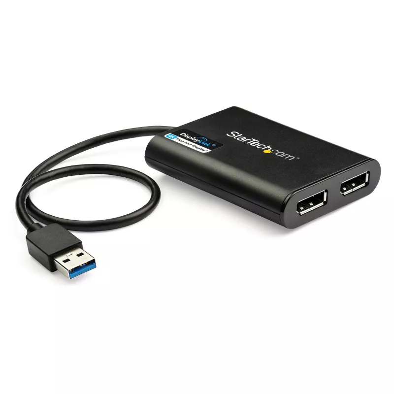 StarTech.com USB 3.0 į dviejų DisplayPort adapterį - 4K 60Hz, 3.2 Gen 1 (3.1 Gen 1), USB Type-A, DisplayPort išvestis, 4096 x 2160 pikselių