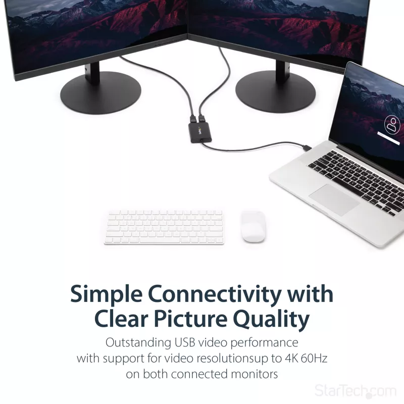 StarTech.com USB 3.0 į dviejų DisplayPort adapterį - 4K 60Hz, 3.2 Gen 1 (3.1 Gen 1), USB Type-A, DisplayPort išvestis, 4096 x 2160 pikselių