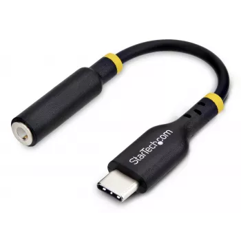 StarTech.com 5 colių (12,7 cm) USB-C į 3,5 mm TRRS ausinių / laisvų rankų įrangos lizdo garso adapteris, USB Type-C pagalbinis raktas, 32 bitų DAC, palaiko USB-C / Thunderbolt, nešiojamam kompiuteriui / telefonui / planšetiniam kompiuteriui