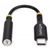 StarTech.com 5 colių (12,7 cm) USB-C į 3,5 mm TRRS ausinių / laisvų rankų įrangos lizdo garso adapteris, USB Type-C pagalbinis raktas, 32 bitų DAC, palaiko USB-C / Thunderbolt, nešiojamam kompiuteriui / telefonui / planšetiniam kompiuteriui