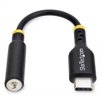 StarTech.com 5 colių (12,7 cm) USB-C į 3,5 mm TRRS ausinių / laisvų rankų įrangos lizdo garso adapteris, USB Type-C pagalbinis raktas, 32 bitų DAC, palaiko USB-C / Thunderbolt, nešiojamam kompiuteriui / telefonui / planšetiniam kompiuteriui