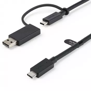 StarTech.com 3 pėdų (1 m) USB-C laidas su USB-A adapterio raktu – hibridinis 2-in-1 USB C laidas su USB-A – USB-C į USB-C (10 Gbps / 100 W PD), USB-A į USB-C (5 Gbps) – idealus hibridinei prijungimo stočiai