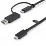 StarTech.com 3 pėdų (1 m) USB-C laidas su USB-A adapterio raktu – hibridinis 2-in-1 USB C laidas su USB-A – USB-C į USB-C (10 Gbps / 100 W PD), USB-A į USB-C (5 Gbps) – idealus hibridinei prijungimo stočiai