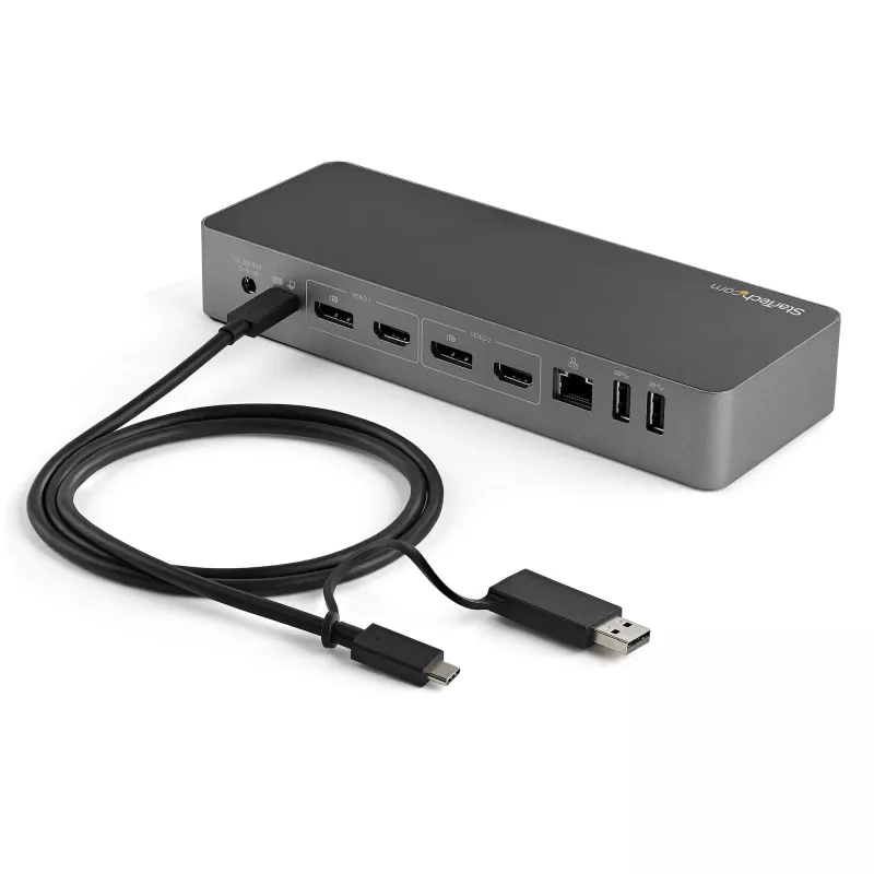 StarTech.com 3 pėdų (1 m) USB-C laidas su USB-A adapterio raktu – hibridinis 2-in-1 USB C laidas su USB-A – USB-C į USB-C (10 Gbps / 100 W PD), USB-A į USB-C (5 Gbps) – idealus hibridinei prijungimo stočiai