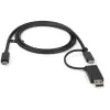 StarTech.com 3 pėdų (1 m) USB-C laidas su USB-A adapterio raktu – hibridinis 2-in-1 USB C laidas su USB-A – USB-C į USB-C (10 Gbps / 100 W PD), USB-A į USB-C (5 Gbps) – idealus hibridinei prijungimo stočiai
