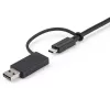 StarTech.com 3 pėdų (1 m) USB-C laidas su USB-A adapterio raktu – hibridinis 2-in-1 USB C laidas su USB-A – USB-C į USB-C (10 Gbps / 100 W PD), USB-A į USB-C (5 Gbps) – idealus hibridinei prijungimo stočiai
