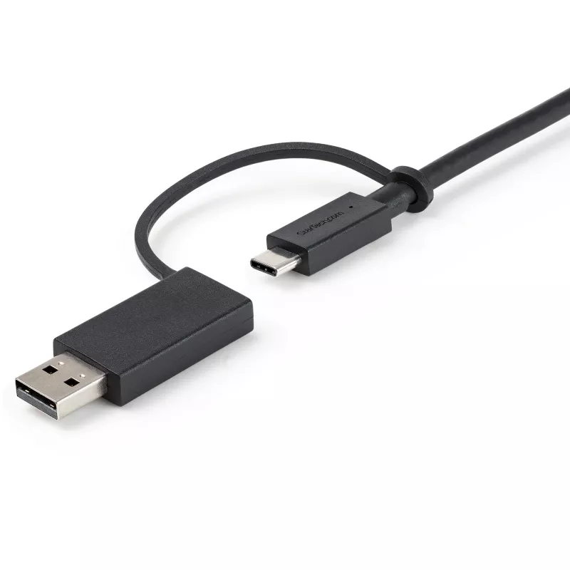 StarTech.com 3 pėdų (1 m) USB-C laidas su USB-A adapterio raktu – hibridinis 2-in-1 USB C laidas su USB-A – USB-C į USB-C (10 Gbps / 100 W PD), USB-A į USB-C (5 Gbps) – idealus hibridinei prijungimo stočiai