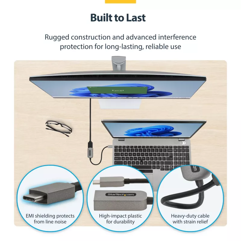 StarTech.com USB-C to HDMI Adapter, 4K 60Hz Video, HDR10, USB-C to HDMI Monitor Dongle, USB4 / Thunderbolt Suderinama
