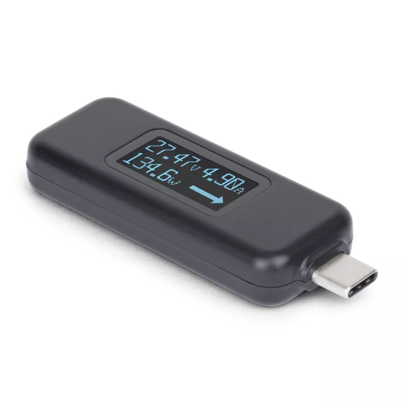 StarTech.com USB-C maitinimo testeris, skaitmeninis multimetras, dvikryptis įtampos ir srovės matuoklis, iki 240 W PD EPR, nešiojamasis USB-C kabelio ir prievado maitinimo matuoklis