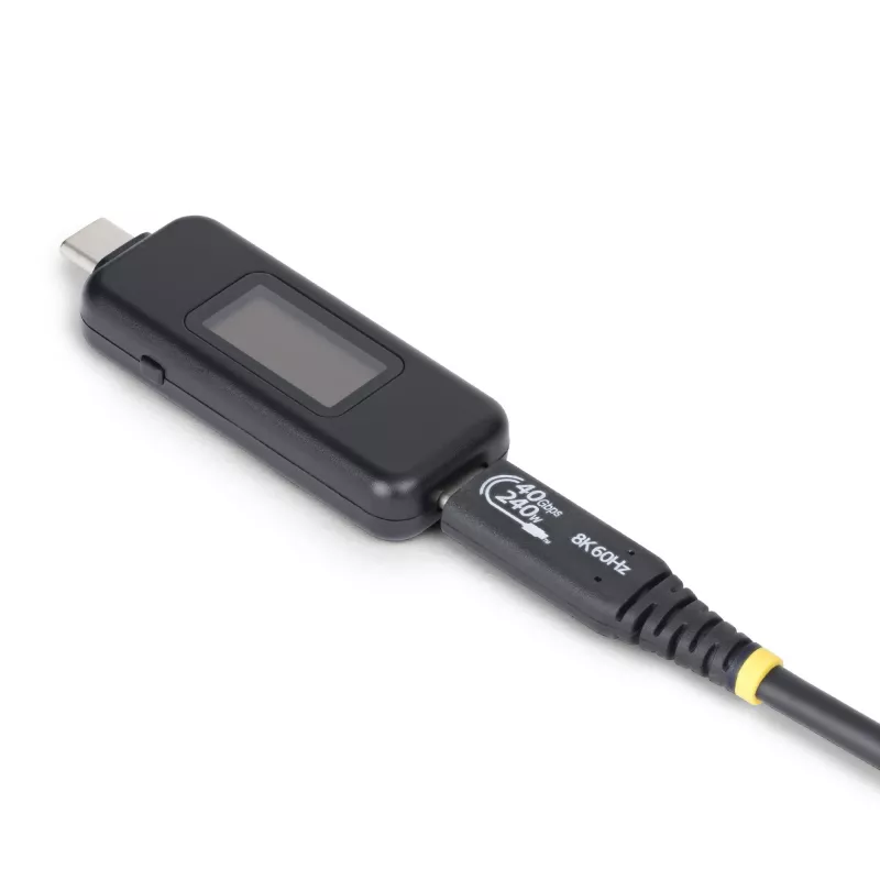 StarTech.com USB-C maitinimo testeris, skaitmeninis multimetras, dvikryptis įtampos ir srovės matuoklis, iki 240 W PD EPR, nešiojamasis USB-C kabelio ir prievado maitinimo matuoklis