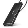 Axagon HUE-F7C 7x USB 3.2 Gen 1 ALU PLONAS hub mikro maitinimo IN 30cm USB-C USB 3.2 Gen 1 (3.1 Gen 1) Type-A 5000 Mbit/s Juoda