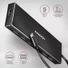 Axagon HUE-F7C 7x USB 3.2 Gen 1 ALU PLONAS hub mikro maitinimo IN 30cm USB-C USB 3.2 Gen 1 (3.1 Gen 1) Type-A 5000 Mbit/s Juoda