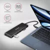 Axagon HUE-F7C 7x USB 3.2 Gen 1 ALU PLONAS hub mikro maitinimo IN 30cm USB-C USB 3.2 Gen 1 (3.1 Gen 1) Type-A 5000 Mbit/s Juoda