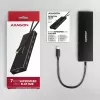 Axagon HUE-F7C 7x USB 3.2 Gen 1 ALU PLONAS hub mikro maitinimo IN 30cm USB-C USB 3.2 Gen 1 (3.1 Gen 1) Type-A 5000 Mbit/s Juoda