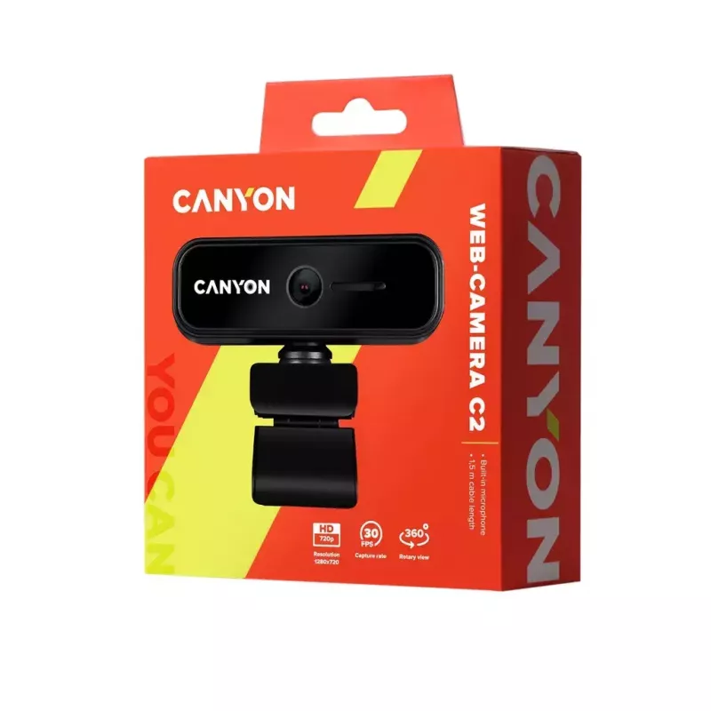 Internetinė kamera Canyon C2 1 MP 1280 x 720 pikseliai USB 2.0 juoda