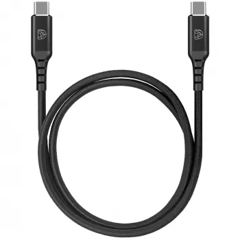 DEQSTER nailoninis įkrovimo laidas USB-C į USB-C, 1 m, juodas