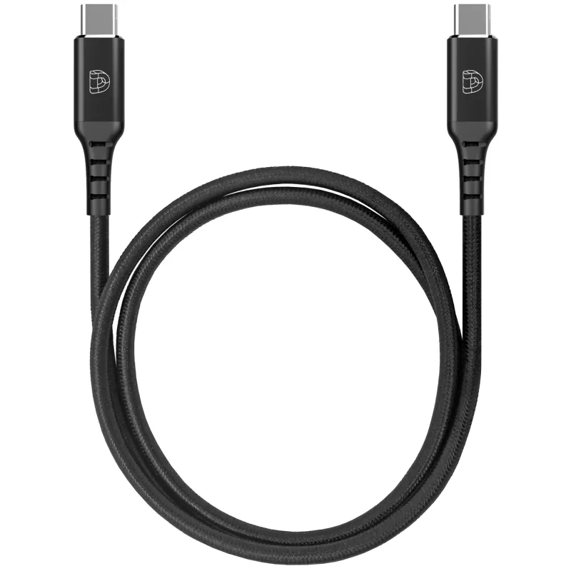 DEQSTER nailoninis įkrovimo laidas USB-C į USB-C, 1 m, juodas