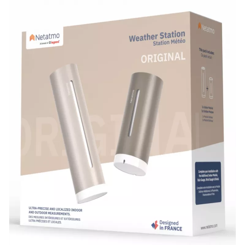 Netatmo NWS-S-EC skaitmeninė meteorologinė stotelė ruda Wi-Fi