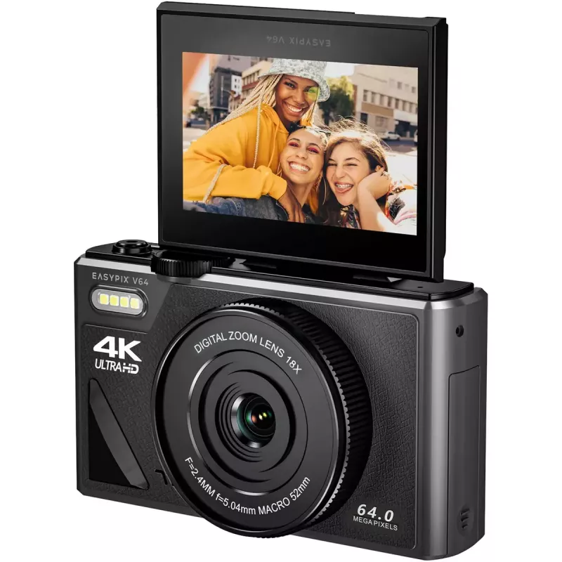 Kompaktiškas skaitmeninis fotoaparatas EASYPIX V64 Flip 20203 — 16 MP, 1080p vaizdo įrašas