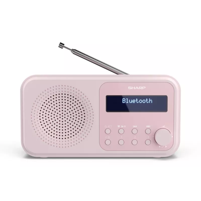 Nešiojamasis radijas Sharp DR-P420 skaitmeninis imtuvas DAB DAB+ FM rožinis