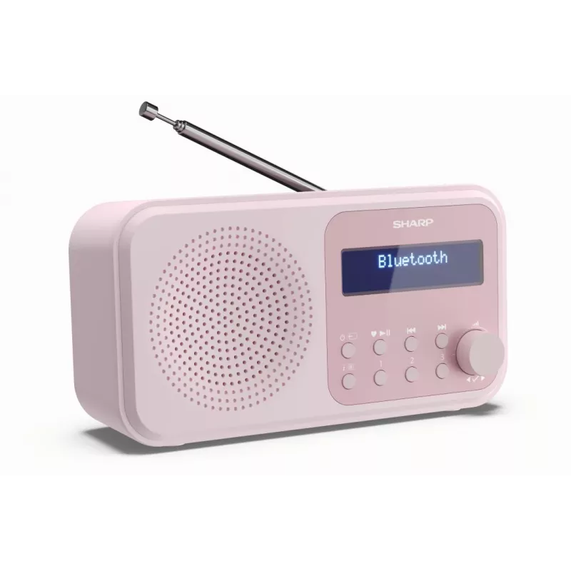 Nešiojamasis radijas Sharp DR-P420 skaitmeninis imtuvas DAB DAB+ FM rožinis