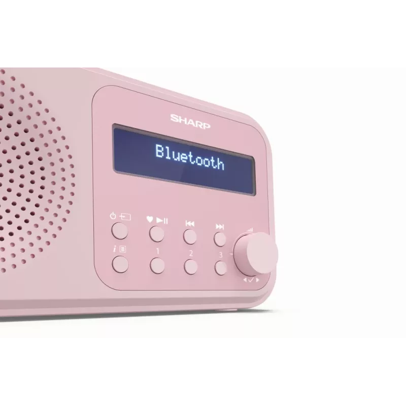 Nešiojamasis radijas Sharp DR-P420 skaitmeninis imtuvas DAB DAB+ FM rožinis