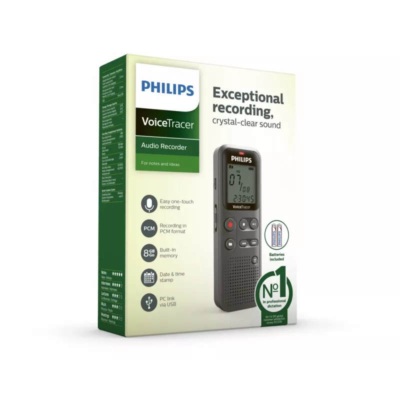 Philips VoiceTracer 12 kHz Pilka