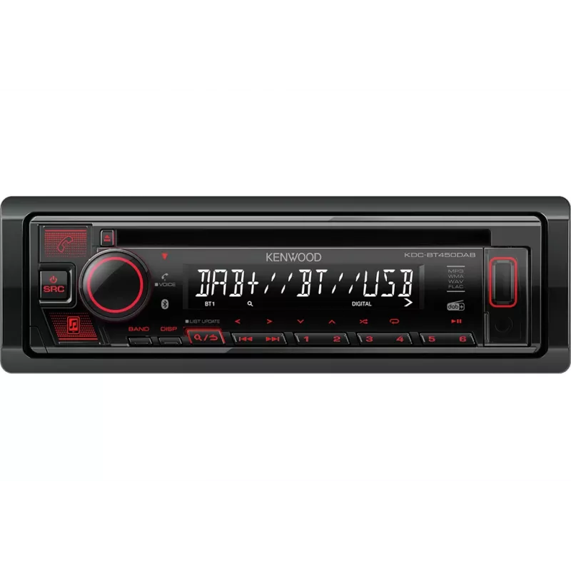 Kenwood KDC-BT450DAB automobilinė multimedijos sistema Juoda 50 W Bluetooth