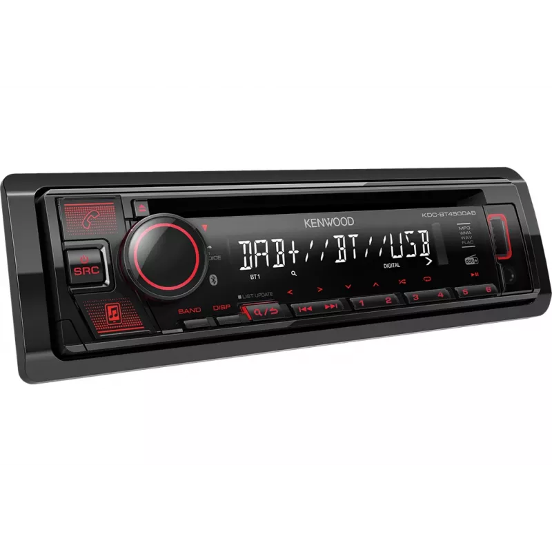 Kenwood KDC-BT450DAB automobilinė multimedijos sistema Juoda 50 W Bluetooth