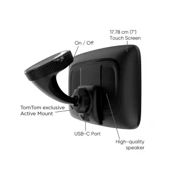 Rankinis GPS navigatorius TOMTOM GO su 7 colių jutikliniu ekranu, 32 GB, Europos žemėlapiai, juodas
