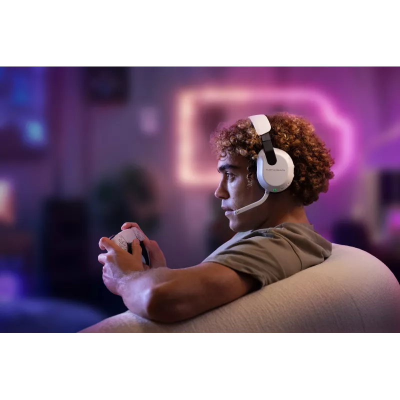 Turtle Beach Stealth 600 White PlayStation belaidės žaidimų ausinės su iki 80 val. baterija, 50 mm garsiakalbiais ir Bluetooth, skirtos PS5, PS4, PC ir mobiliesiems įrenginiams