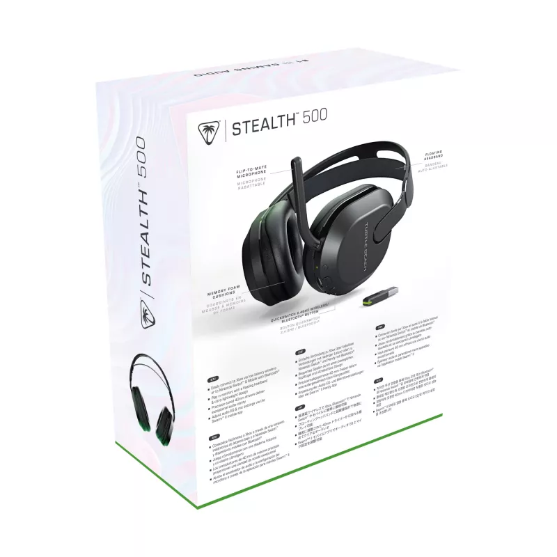 Turtle Beach Stealth 500 Juoda Xbox belaidės žaidimų ausinės su iki 40 val. baterija, skirtos Xbox Series X/S, Xbox One, veikia per Bluetooth, PC ir mobiliesiems
