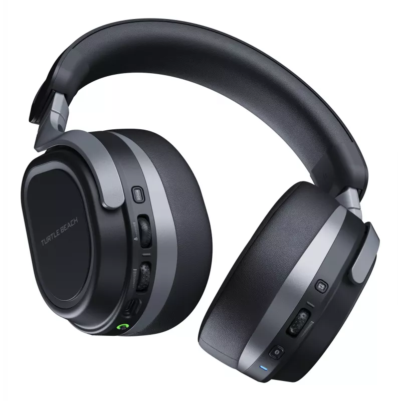Turtle Beach Stealth 700 juodos belaidės PlayStation žaidimų ausinės su iki 80 val. baterija, Bluetooth, dvigubais siųstuvais ir 60 mm garsiakalbiais, skirtos PS5, PS4, PC ir mobiliesiems