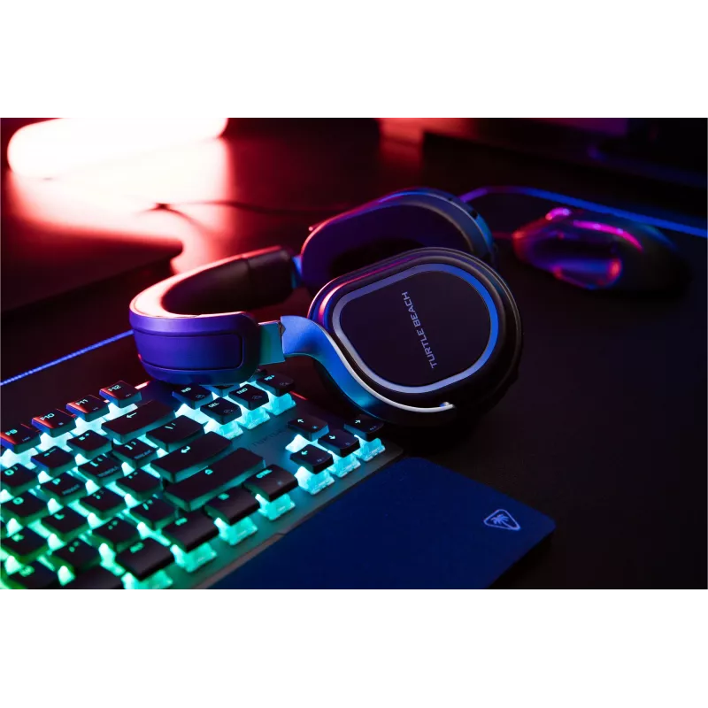 Turtle Beach Stealth 700 juodos belaidės PlayStation žaidimų ausinės su iki 80 val. baterija, Bluetooth, dvigubais siųstuvais ir 60 mm garsiakalbiais, skirtos PS5, PS4, PC ir mobiliesiems