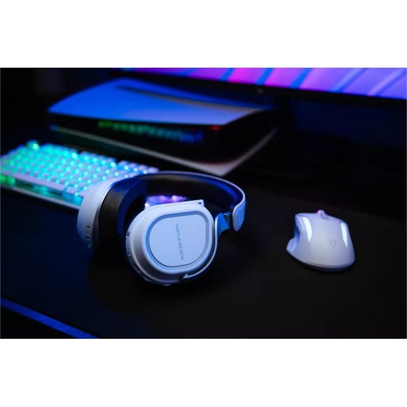 Turtle Beach Stealth 700 baltos spalvos PlayStation belaidės žaidimų ausinės su iki 80 val. baterija, Bluetooth, dviem siųstuvais ir 60 mm garsiakalbiais, skirtos PS5, PS4, PC ir mobiliesiems įrenginiams