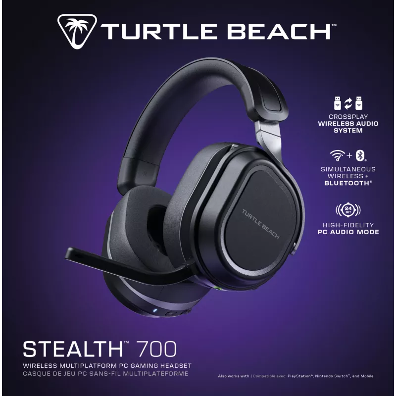 Turtle Beach Stealth 700 Juoda PC Wireless Gaming Headset with up…