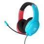 Turtle Beach Airlite Fit neoninės mėlynos ir raudonos spalvos laidinės žaidimų ausinės su atlenkiamu nutildymui mikrofonu, aukščiausios kokybės antausiniu komfortu ir 40 mm garsiakalbiais. Oficialiai licencijuotos Nintendo Switch