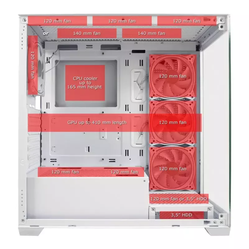 PC korpusas LC-Power LC-715W-ON Midi Tower baltas