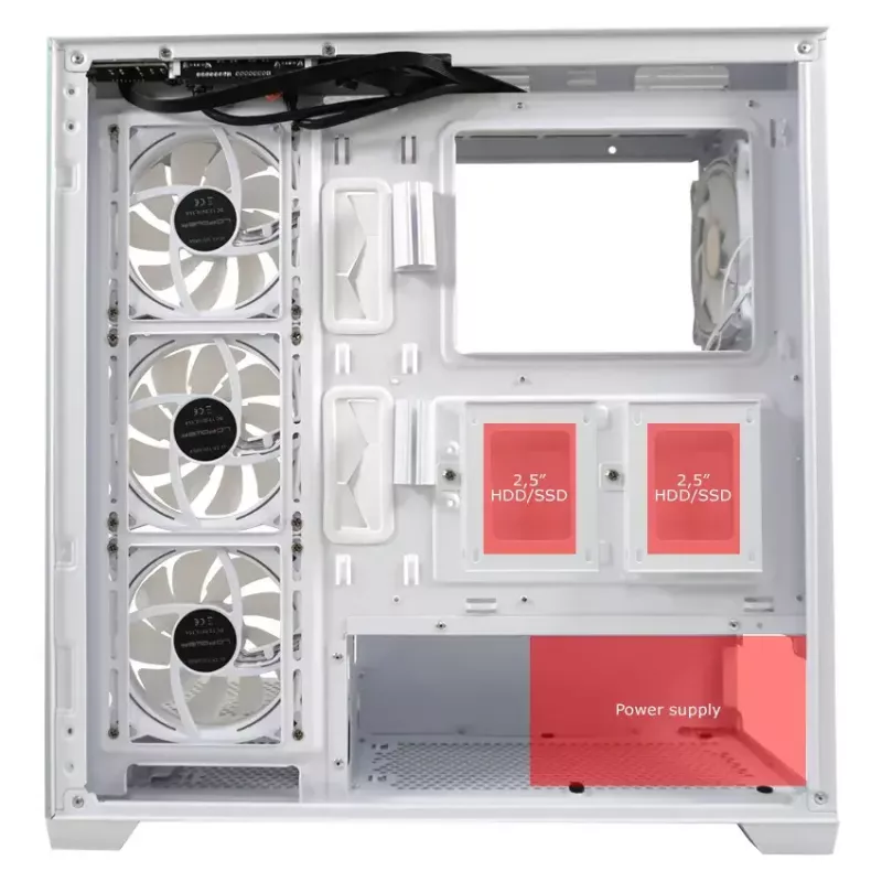 PC korpusas LC-Power LC-715W-ON Midi Tower baltas