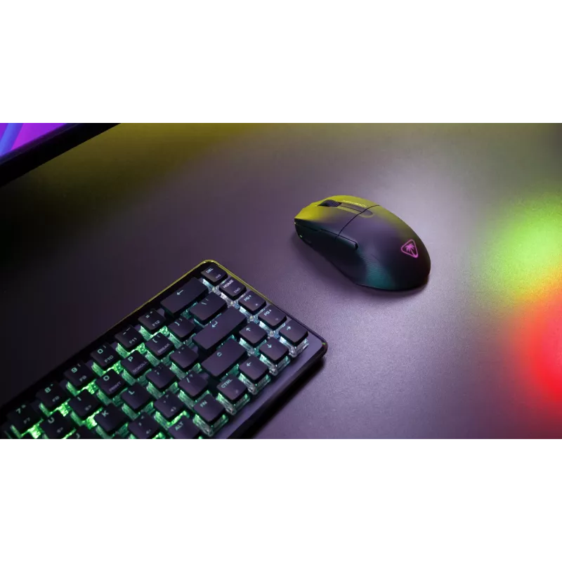 Turtle Beach Pure Air Juoda - itin lengva belaidė ergonominė RGB žaidimų pelė, 26K DPI optinis jutiklis, 125h baterija, RGB apšvietimas
