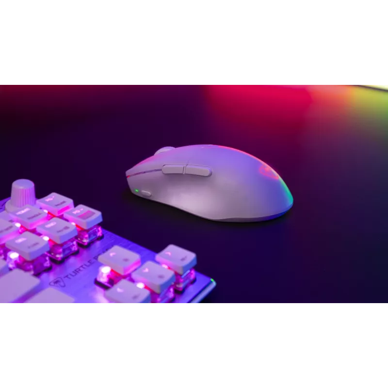 Turtle Beach Pure Air White - itin lengva belaidė ergonomiška RGB žaidimų pelė, 26K DPI optinis jutiklis, 125h baterija, RGB apšvietimas