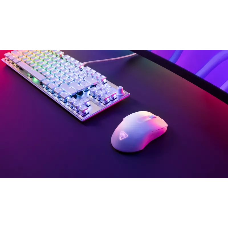 Turtle Beach Pure Air White - itin lengva belaidė ergonomiška RGB žaidimų pelė, 26K DPI optinis jutiklis, 125h baterija, RGB apšvietimas