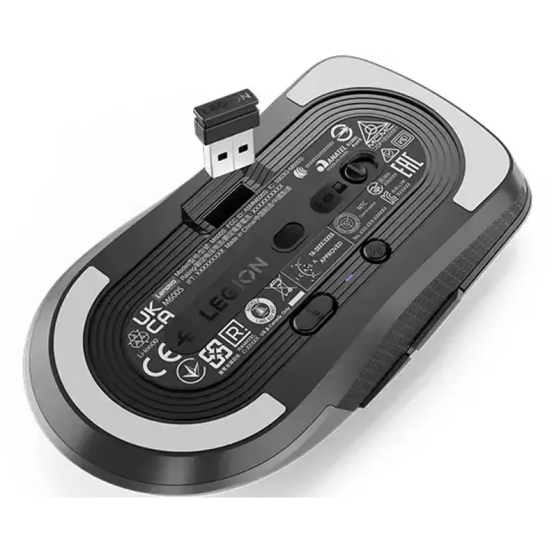 Lenovo M600s pelė, žaidimų, abiem rankoms tinkama, RF belaidė + Bluetooth + USB Type-C, optinė, 19000 DPI