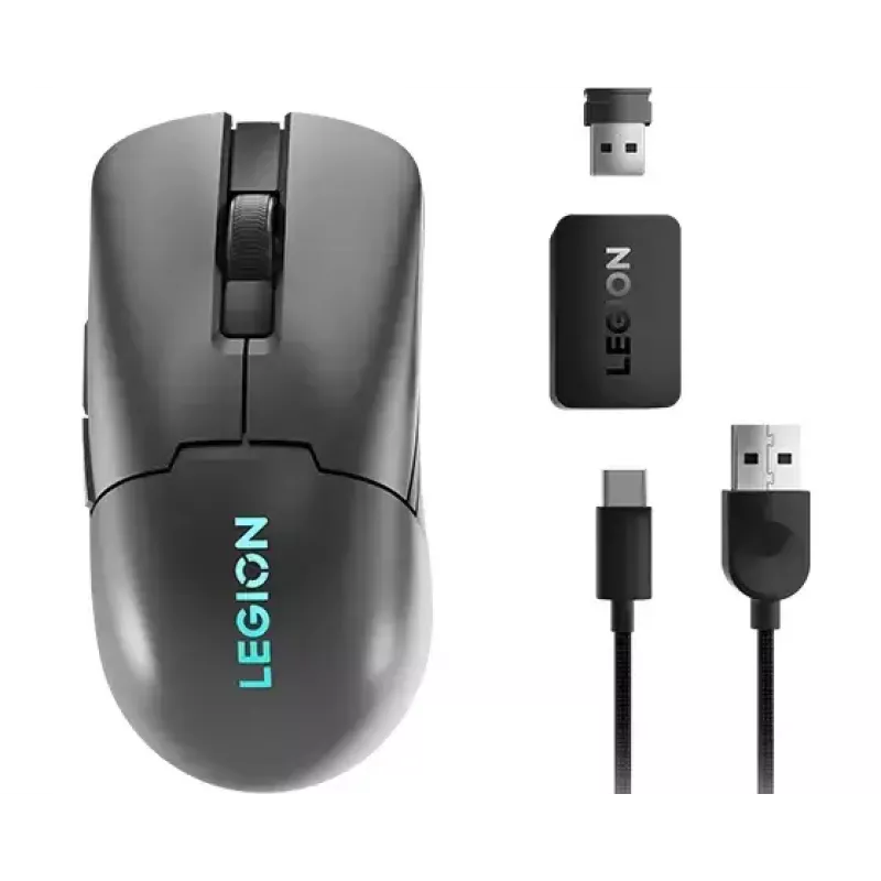 Lenovo M600s pelė, žaidimų, abiem rankoms tinkama, RF belaidė + Bluetooth + USB Type-C, optinė, 19000 DPI