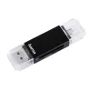 Hama Basic USB 2.0 OTG kortelių skaitytuvas, SD/microSD, juodas