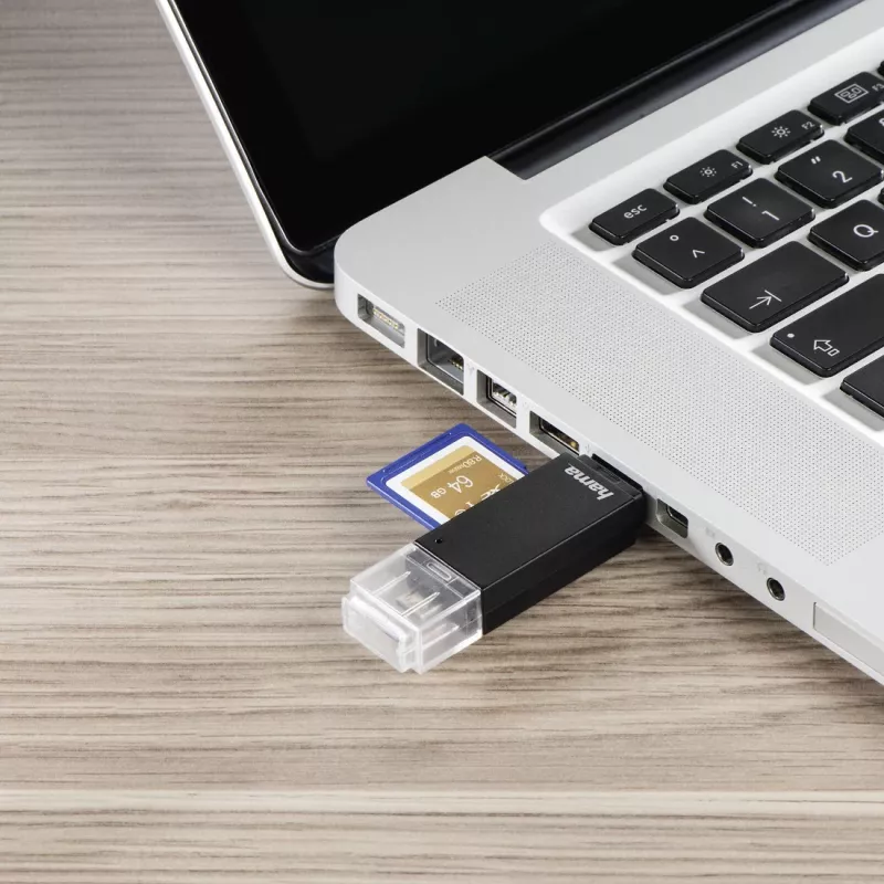 Hama Basic USB 2.0 OTG kortelių skaitytuvas, SD/microSD, juodas