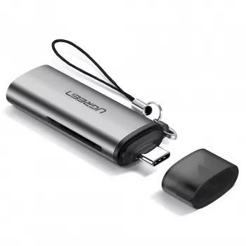 Ugreen 50704 kortelių skaitytuvas USB 3.2 Gen 1 (3.1 Gen 1) Type-C pilkas