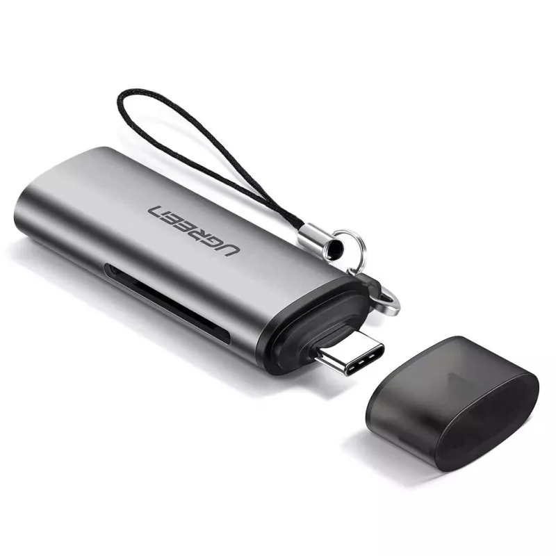 Ugreen 50704 kortelių skaitytuvas USB 3.2 Gen 1 (3.1 Gen 1) Type-C pilkas